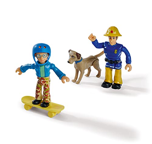 Simba 109252515 - Set Di Statuette Sam Pompiere Con Animale, Figura 7,5 Cm, Mobile, Con Accessori, 4 Scomparti Assortiti, Viene Fornito Solo Un Artico