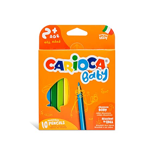 Carioca Matitone Baby Pencil, Matite Triangolari Maxi In Resina, Mina Super Resistente Alla Caduta, 10 Pezzi