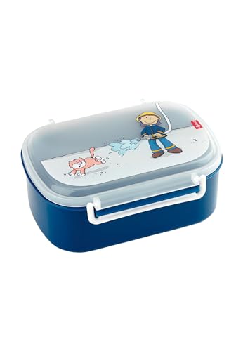 Sigikid 24474 - Contenitore Per Il Pranzo E La Merenda Frido Firefighter, Senza Bpa, Per Bambine E Bambini, Consigliato A Partire Dai 2 Anni, Colore: