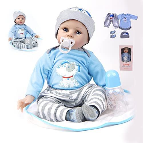 Ziyiui Bambole Reborn Originali 22 Pollici 55 Cm Bambole Reborn Maschio In Silicone Morbido Bambole Ragazzo Che Sembrano Vere Neonato Magnetica Bocca