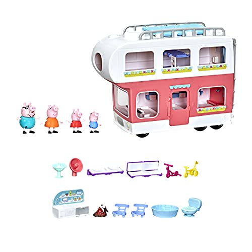 Hasbro Peppa Pig - Il Camper Di Peppa Pig, Playset Convertibile Da Veicolo A Camper, Giocattolo Con Suoni E Canzoni, Per Bambini Di Età Prescolare Dai