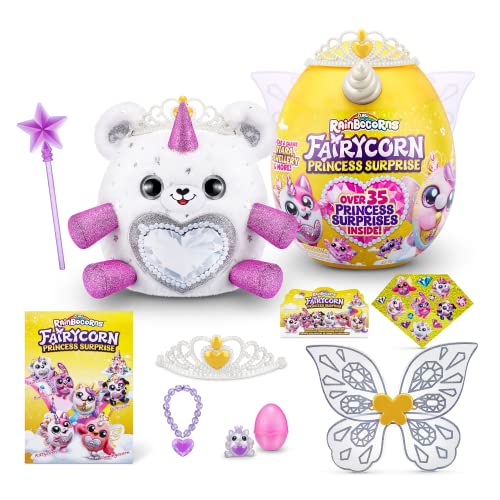 Rainbocorns Fairycorn Princess Serie 6 Orso - Peluche Da Collezione - Sorprese Magiche Principesse Delle Fate, Peluche Coccole, Adesivi, (Orso)