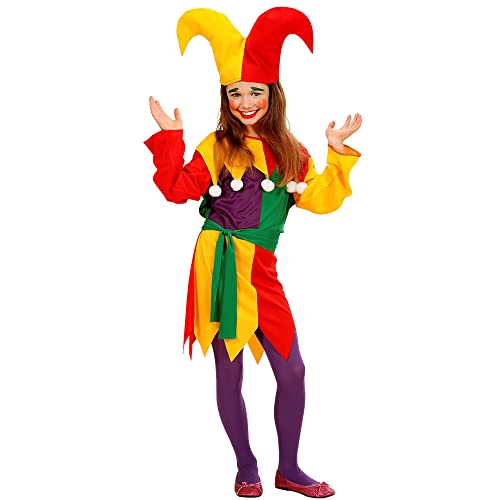 "Jolly Jester" (Dress, Belt, Hat) - (140 Cm / 8-10 Years)