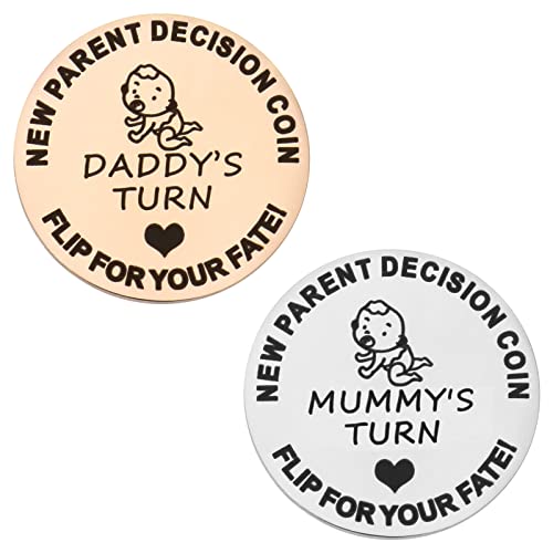 2Pcs New Genents Decision Coin In Acciaio Inox Decisione Coin Divertente New Mummy Daddy Decisione Coin Divertente Moneta Per Il Processo Decisionale