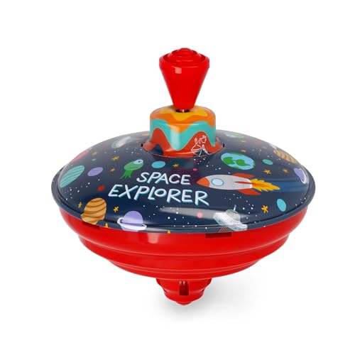 Legami - Trottola Spin Me Round, Giocattolo Mini Trottola, Tema Spazio Space Explorer, Universo Astronave, Gadget Regalo Compleanno, Gioco Per Bambini