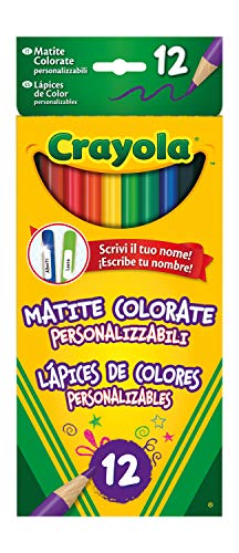 Crayola - Matite Colorate, 12 Colori Assortiti, Personalizzabili, Per Scuola E Tempo Libero, 3620