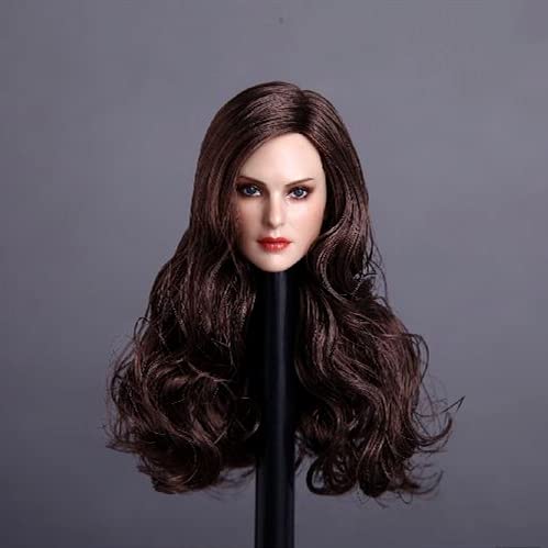 Obest Modello Scultura Testa Femminile, Scultura Testa Sexy Europea E Americana, Adatto Per 1/6 Bambola Mobile, Allievo Blu E Capelli Castani