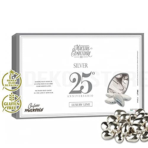 Confetti Cioccolato Fondente Argentato 25 Anniversario