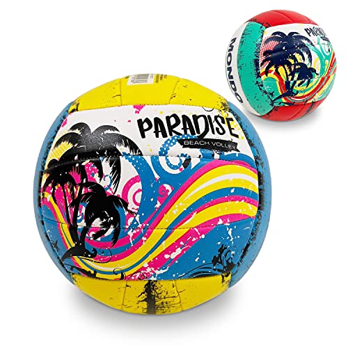 Mondo Toys - Pallone Da Beach Volley Paradise - Size 5 Pallavolo - 270 G - Colore Giallo / Arancione / Blu / Verde - 13573