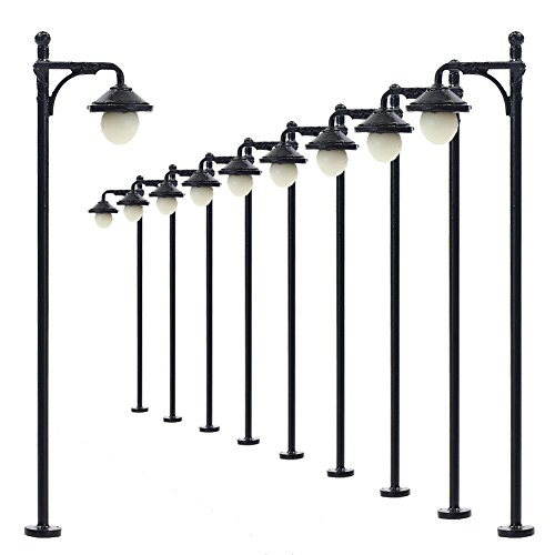 Evemodel Lym22 10Pcs Model Railway Train Lamp Post Street Lights Ho Oo Scale Leds New