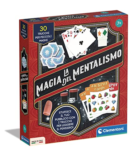 Clementoni Mentalismo 7 Anni, Set Trucchi Di Magia (Versione In Italiano), Gioco Da Tavolo Bambini-Made In Italy, Multicolore, 16760