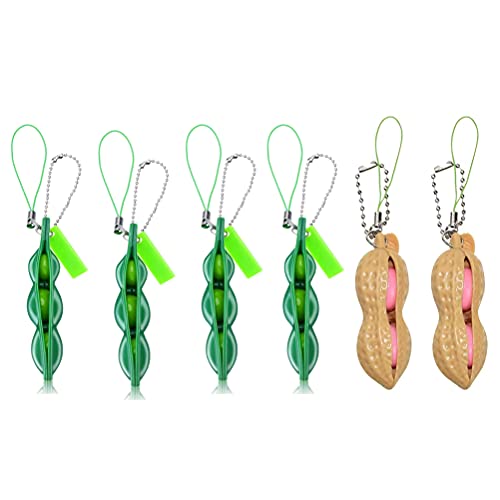 Mialover Squeeze Toys Edamame, Arachidi, Ciondolo A Forma Di Figlio Di Pecora, Portachiavi Squeeze Toys Squeeze Divertente Per Ridurre L'Ansia E Lo St