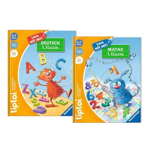 Tiptoi Ravensburger Bücher Set Schule - Lern Mit Mir - Deutsch 1. Klasse Und Mathe 1. Klasse / Rechnen, Erste Zahlen, Mathematik, Buchstaben By