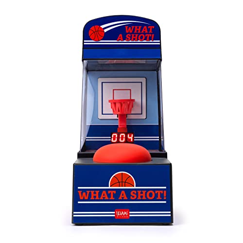 Legami- Mini Arcade Di Basket, 3 Intervalli Di Gioco 45, 90, 120 Secondi, Con Luci E Suoni, 3 Batterie Aa Non Incluse, 10X32,5 Cm, Unica, Bask0001