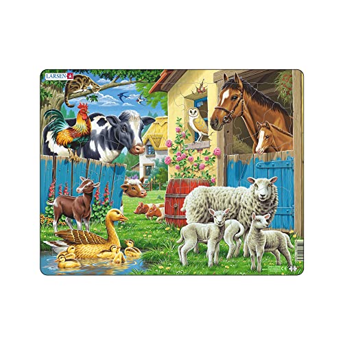 Larsen Fh23 Animali Domestici In Un'Accogliente Fattoria, Puzzle Incorniciato Con 23 Pezzi