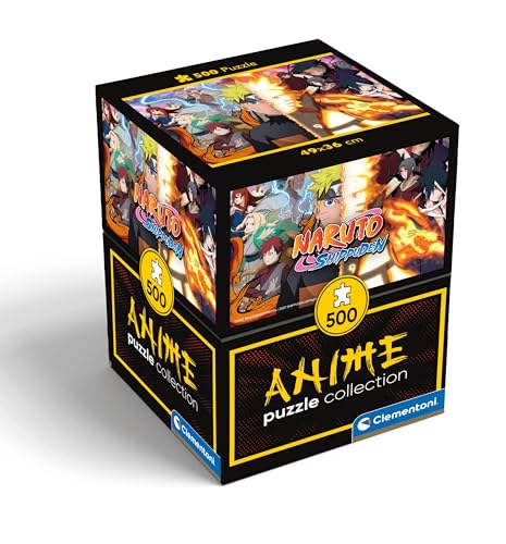 Clementoni- Naruto Shippuden Cube Shippuden-500 Pezzi, Orizzontale, Divertimento Per Adulti, Puzzle Manga, Anime, Made In Italy, Multicolore, 35516