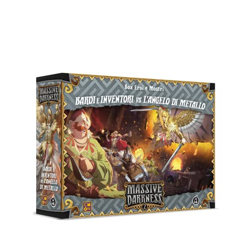 Asmodee - Massive Darkness 2: Bardi E Inventori Vs L'Angelo Di Metallo – Box Eroi E Mostri, Espansione Gioco Da Tavolo, Edizione In Italiano