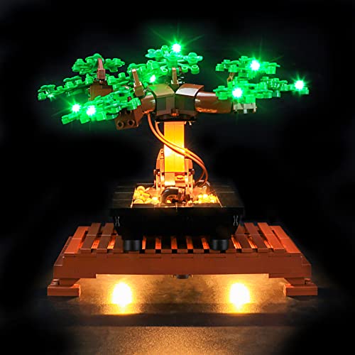 Yeabricks Kit Luci A Led Per Lego 10281 Creator Expert Bonsai Tree(Green) Modello Da Costruire (Set Lego Non Incluso)