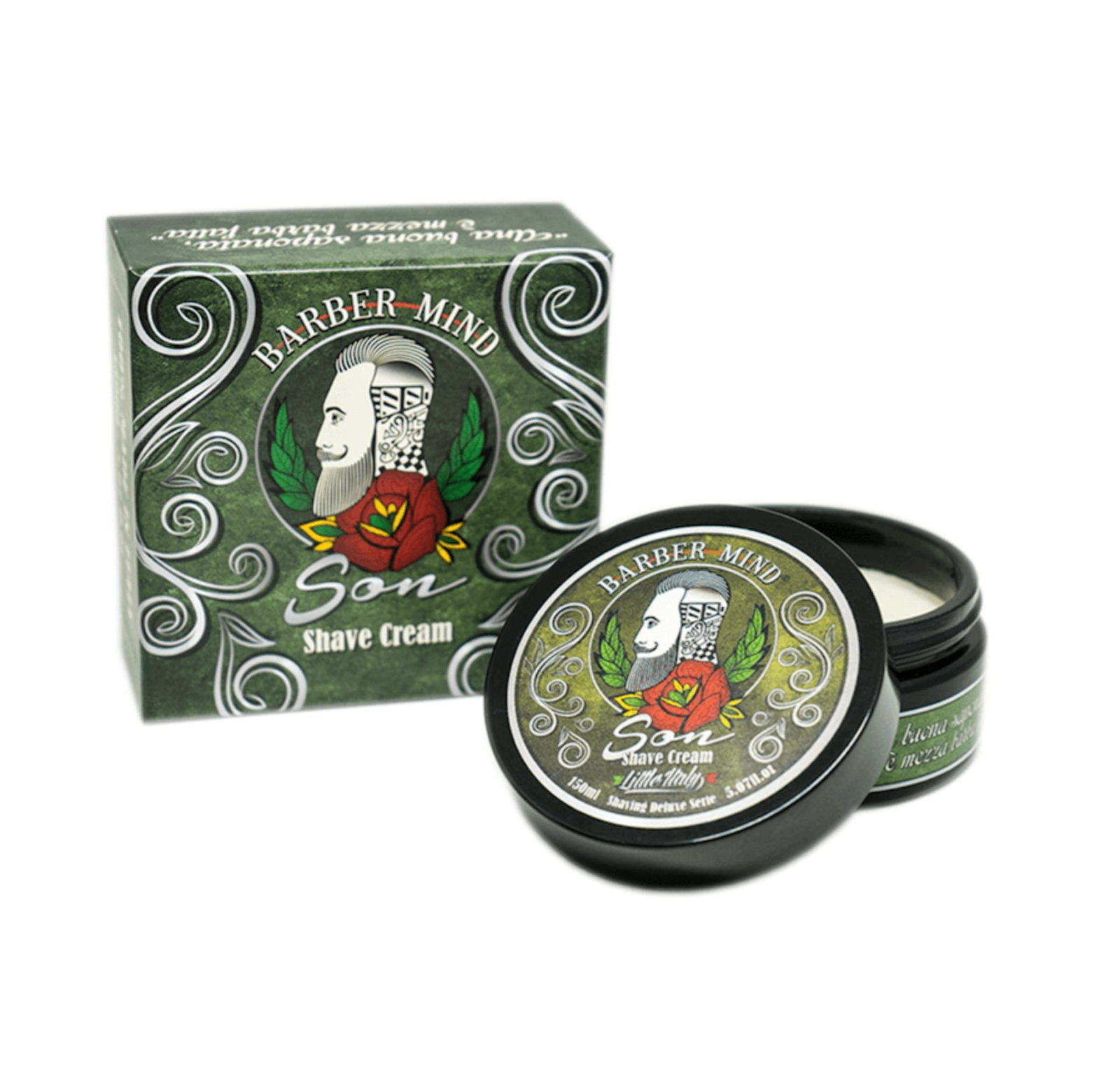 BARBER MIND Shave Cream Deluxe Serie con Tsubaki Oil Menthol e Glycerin 150ml