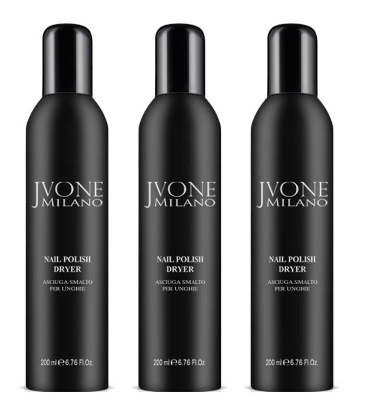 3pz JVONE MILANO Nail Polish Dryer asciuga smalto per unghie spray 200ml donna