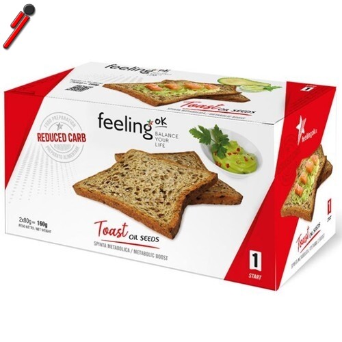 Feeling Ok, Toast Oil Seeds, 160 g Pane tostato proteico ai semi oleosi