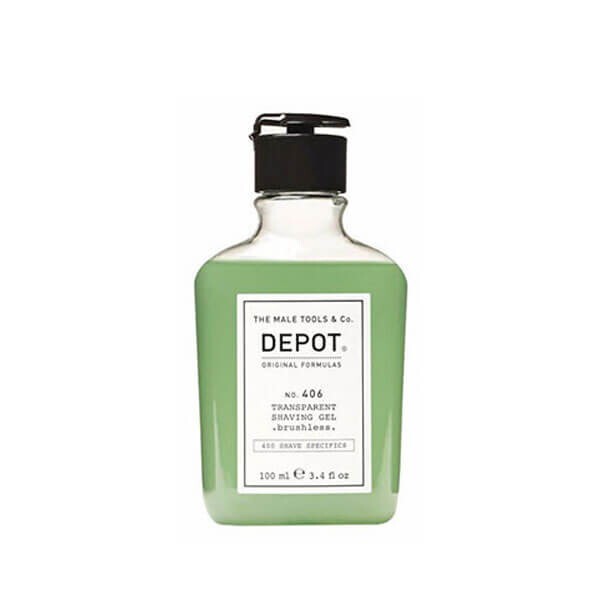 DEPOT - No. 406 TRANSPARENT SHAVING GEL (100ml) Gel non schiumogeno per la rasat