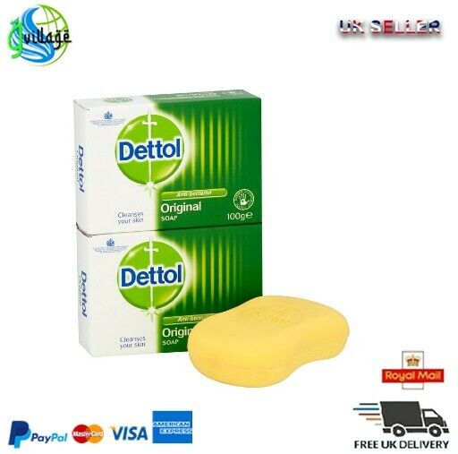 2 X Dettol Antibatterico Sapone Barre Disinfettante 100g [1 Confezione Doppia]
