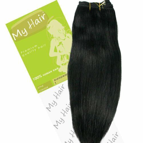 My Hair 14 pollici Colore 1 Euro estensioni di trama dei capelli (G8Z)