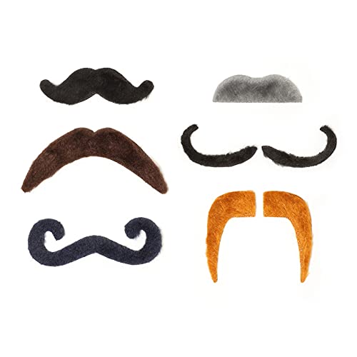 Legami- Set Di 6 Finti Autoadesivi, Hot Mou Stache, 10X6,3 Cm, Baffi Posticci Facili Da Applicare E Da Staccare, Adesivo 3M Monouso, In Poliestere E C