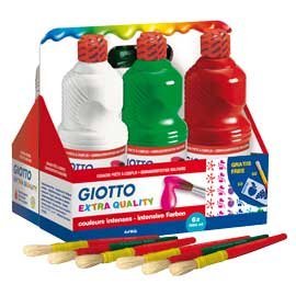 Giotto F534600 - Tempera, Assortimento, 6 Flaconi Da 1L