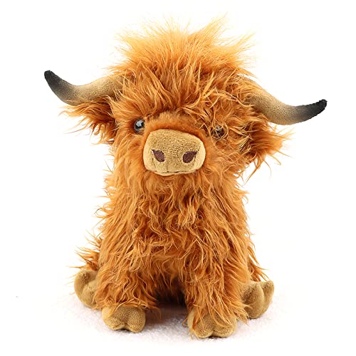 Mucca Altopiano Di Peluche, Mucca Altopiana, Peluche Per Bambini, Giocattolo Di Bestiame Scozzese A Pelo Lungo