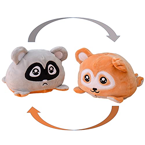 Kunstify Peluche Orso Peluche Polipo Reversibile Gatto Unicorno Panda Portachiavi Pinguino Polpo Gadget Polipetto Bradipo (Orsetto Lavatore Grigio/Mar