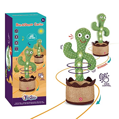 Shavingfun Cactus Che Balla E Ripete,Giocattolo Di Carino Cactus Ballante, Giocattolo Cactus Che Repete Cactus Peluche Danza Per Bambini Adulti(Canto