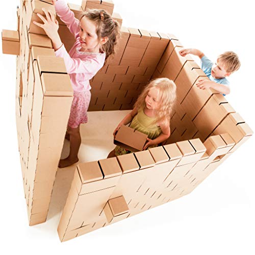 Gigi Bloks Xxl Mega Blocchi Da Costruzioni Per Bambini In Cartone 200 Xxl -Piece Set, Blocchi Jumbo Con Il Nuovo Sistema A Incastro, Mattoncini Da Cos