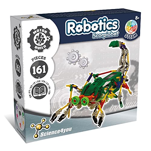 Science4You - Scorpiobot Robot Interattivo Per Bambini - Robot Da Costruire Per Bambini 8 Anni Con Questo Giochi Di Ingegneria 161 Pezzi, Esperimenti