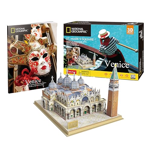 National Geographic - Puzzle 3D Piazza San Marco | Puzzle 3D Regalo Bambino 8 Anni | Puzzle 3D Per Adulti E Puzzle 3D Per Bambini | Modellini Da Costr