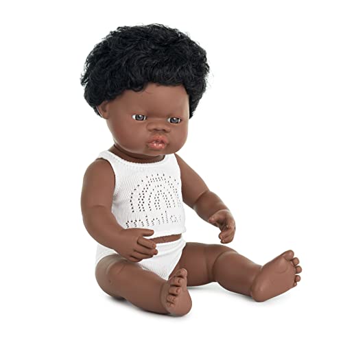 Miniland Miniland31153 Bambola Africana Con Biancheria Intima, 38 Cm, 31153, Colore