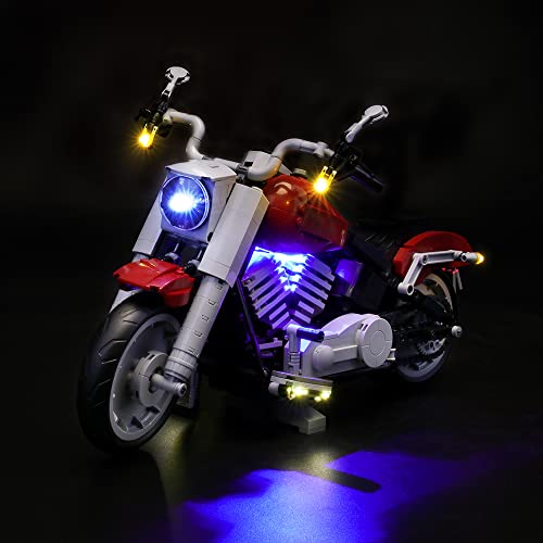 Geament Set Di Luci Led Compatibile Con Lego Harley Davidson Fat Boy – Kit Di Illuminazione Per Creator Expert 10269 (Lego Set Non Incluso)(Con Istruz