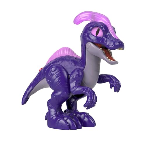 Imaginext Jurassic World - Parasaurolofo Dinosauro Xl, Dinosauro Extra-Large Con Luci E Suoni, Alto 25+ Cm, Mascella Mobile E Occhi E Corno Si Illumin