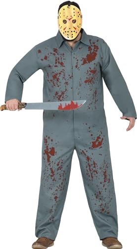 Fiestas Guirca- Costume Jason Voorhees Uomo Adulto Taglia L, Colore Grigio, L, 88336
