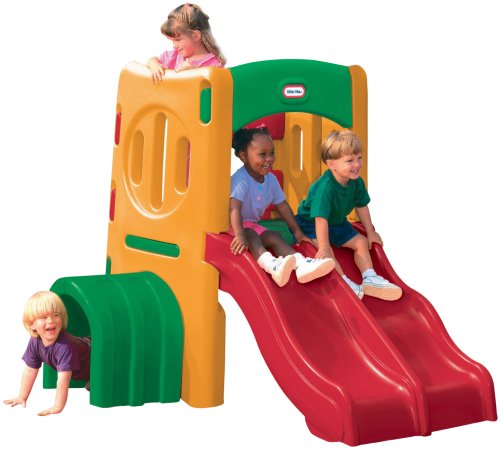 Little Tikes Struttura Da Scalare Con Tunnel E Doppio Scivolo, Arrampicati, Gattona & Scivola, Il Gioco Attivo Promuove L’Attività Motoria, Da Utilizz