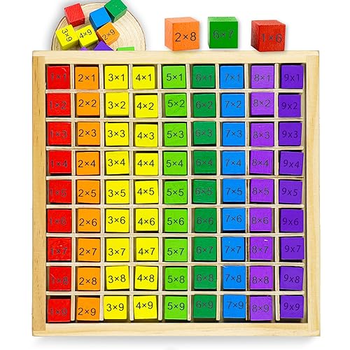 Vingahouse Tabellina, Gioco Di Moltiplicazione Per Bambini Tavola Di Calcolo In Legno Pratica Di Moltiplicazione In Età Prescolare Prima E Seconda Ele