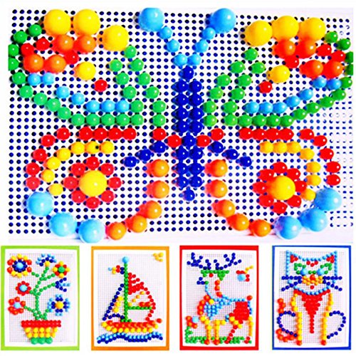 Itian 296 Pezzi Fungo Del Chiodo Puzzle Pegboard Con 6 Colori Per I Bambini I Giocattoli In Anticipo Educativi