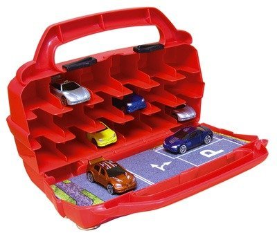 Motormax 78117 Hot Wheels Caso Raccoglitore/Scatola Di Immagazzinaggio Per Auto, Rosso