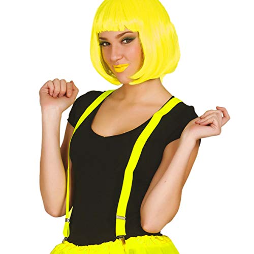 Guirca- Bretelle Fluo Da Adulto, Colore Giallo, 18493