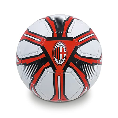 Mondo Toys - Pallone Da Calcio Cucito A.C. Milan - Prodotto Ufficiale - Misura 5 - 300 G - Colore Rosso Nero - 13449