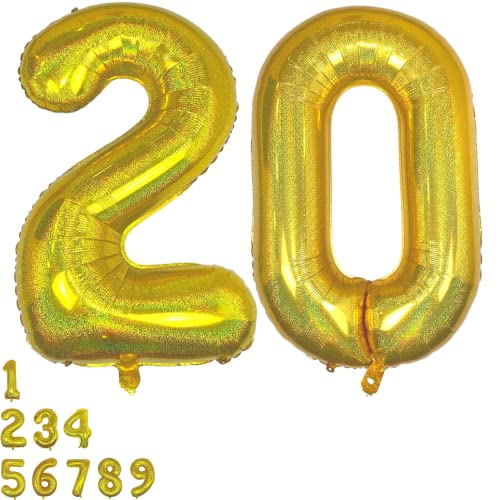 Diwuli Palloncini 20 Anni Compleanno Oro Xxl - Palloncini Compleanno 20 Anni, Palloncini Numero 20, Palloncini Numeri Gonfiabili Elio Palloncino Festa