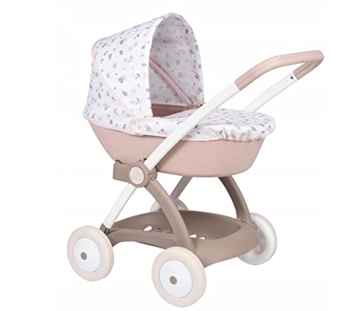 Smoby- Baby Nurse Carrozzina, 7600254118, 18 Mesi, Con Cappottina Reclinabile, Copertina, H 55 Cm
