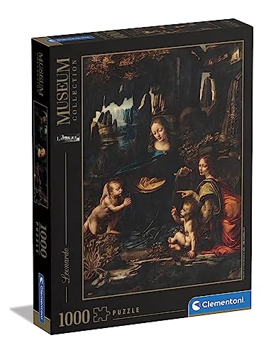 Clementoni- Museum Collection-Leonardo, Virgin Of The Rocks-1000 Pezzi Adulti, Arte, Puzzle Quadri, Dipinti Famosi, Made In Italy, Multicolore, 39767
