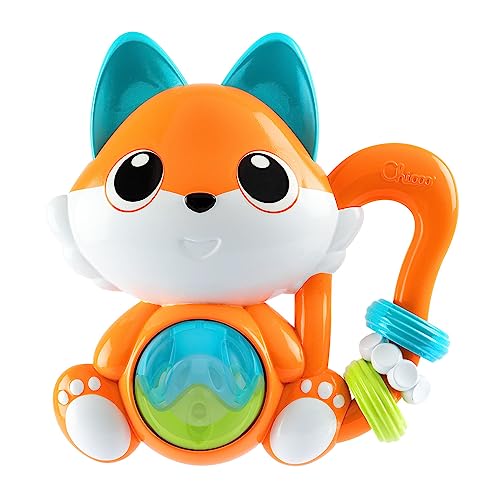 Chicco Sonaglio Musicale A Forma Di Volpe, Trillino Elettronico, Suoni E Attività Manuali, Orecchie In Plastica Morbida Per La Dentizione, Sviluppo Ab